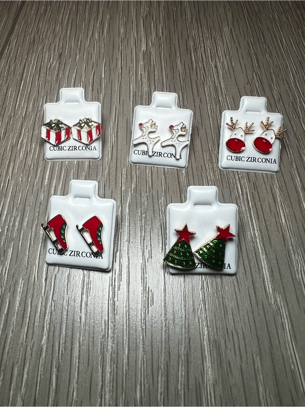 Bundle lot of 5 pairs Christmas Dainty studded earrings